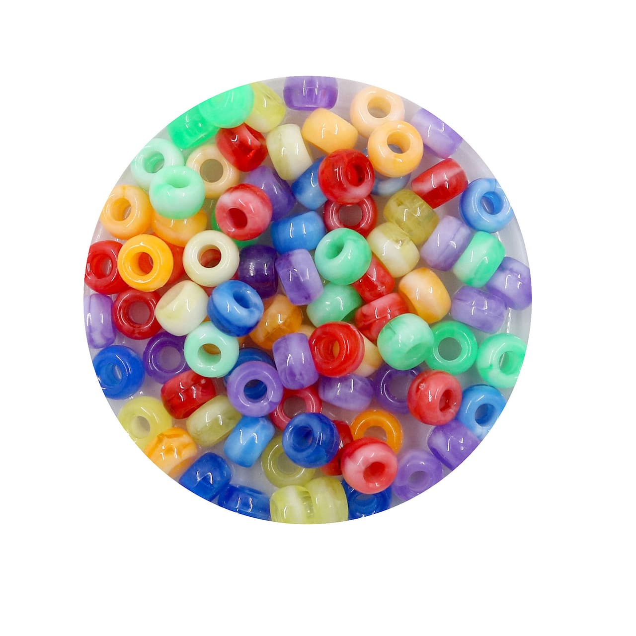 12 Packs: 180 ct. (2,160 total) 5mm x 8mm Tie Dye Pony Beads by Creatology™